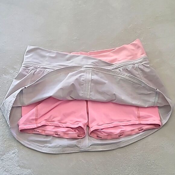 Lululemon Size 6 Gray Pink Run Speed Skort Built In Shorts Active Athleisure - Picture 5 of 16